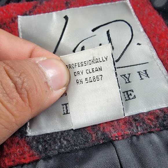 Vintag Kathryn Deene Womens 14/16 Red Wool Toggle Button Jacket Cowboys Horses - Picture 5 of 10